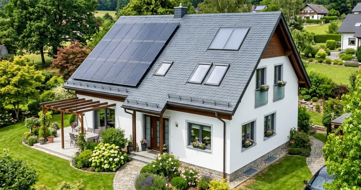 Energetisch saniertes Haus mit neuem Dach und Solaranlage — Förderung nutzen